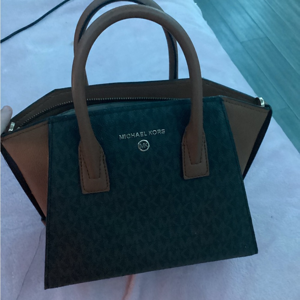 Michael Kors Black and Tan Satchel